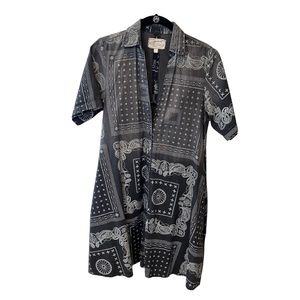 Current/Elliott Multi Pattern Button Down Dress